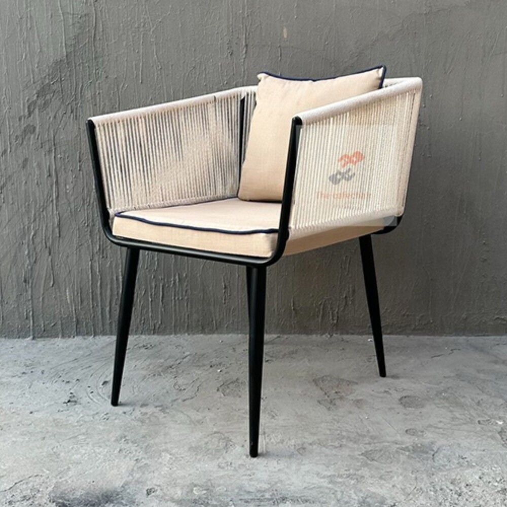 Cape Town Coastal Rope Metal Chair - Assembly: No Assembly Required