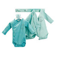 Blue Cotton Romper Set