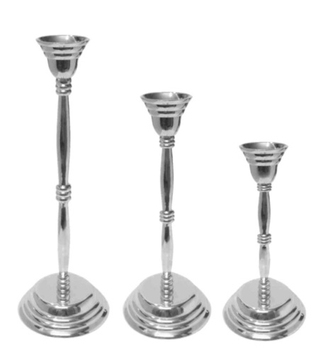 Set of 3 Aluminium Candle Stand