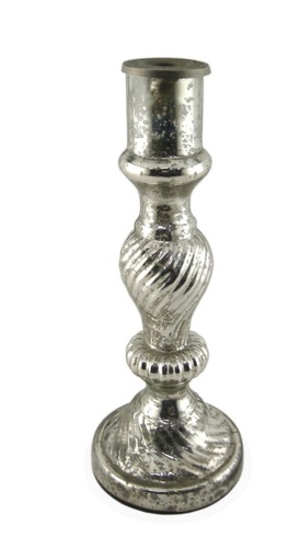 Aluminium Candle Holder With Silver Antique