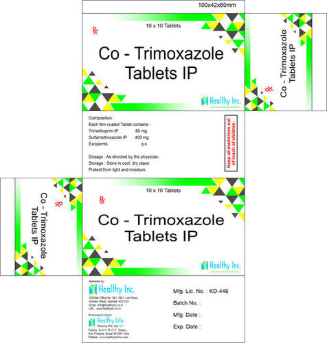 Trimethoprime 80 mg + Sulphamethoxazole 400 mg tablets