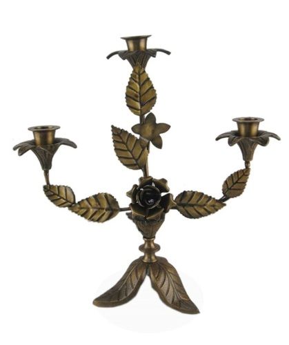 Aluminium Flower Candle Holder With 3 T-light