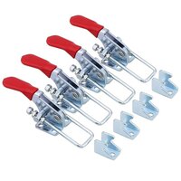 Vertical Toggle Clamp - Metal & Plastic, 4x2 Inches, Red | 100 Lbs Holding Force, Quick Release Clamping For Enclosures & Boxes, Rohs Compliant
