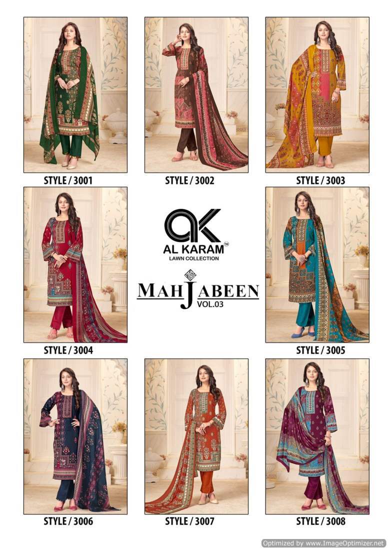 Al Karam Mahjabeen Vol-3 Dress Material