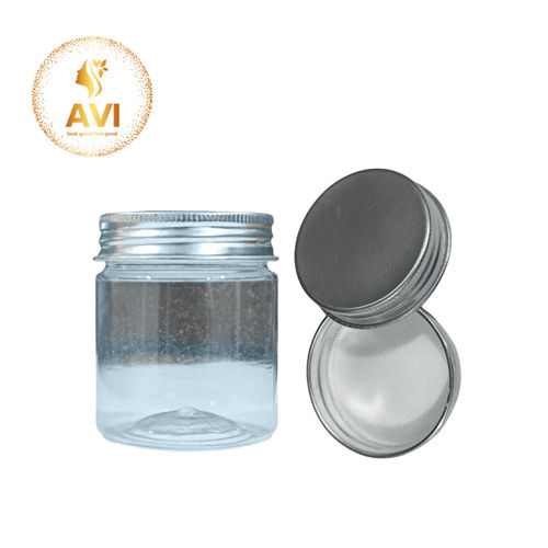 Transparent 100 Ml Round Pet Jar Or Aluminium Silver Cap