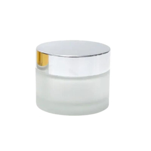 50ml Frosted New Glass Jar Or Silver Cap and White Seal