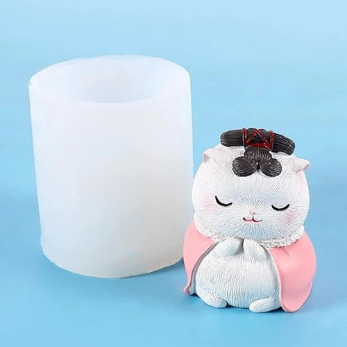 White Silicon Mold Candle Costume Cat