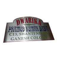 Steel Sleek Silver Plating Name Plate