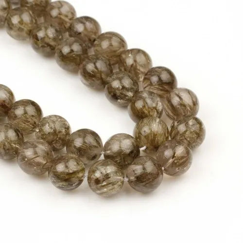 Natural Labradorite Round Cabochon Gemstones Beads For Jewelry - Beads Colour: Brown