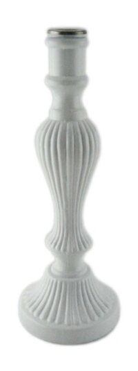 Embossed Candle Holder With Steel Top - Color: White