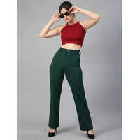 Washable Ladies Green Pant
