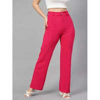 Pink Ladies Cotton Formal Trousers