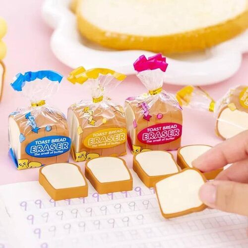 Bread Shape Eraser (Pack Of 4)