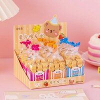 French Fries Shape Fancy Erasers (pack Of 6) - Color: Multicolor (pink Yellow Blue Orange)