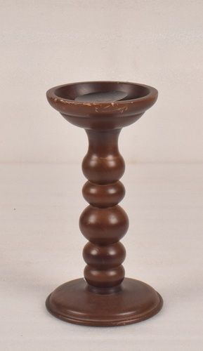 Wooden Candle Holder With Natural Finish