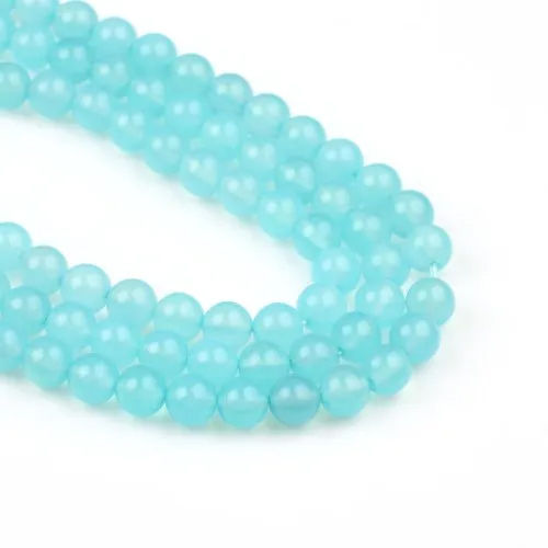 5 Strings Blue Chalcedony Beads - Beads Material: Stone