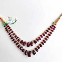 Semi Precious Tourmaline Drops - Beads Colour: Maroon