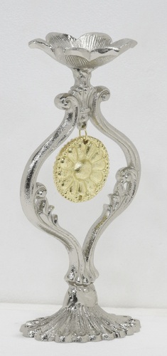 Aluminium Candle Holder With Silver & Gold Finish