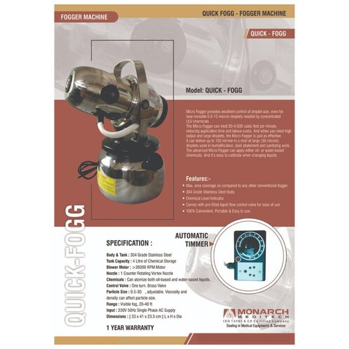 Monarch Electricity Ulv Fogger Machine - Color Code: Steel