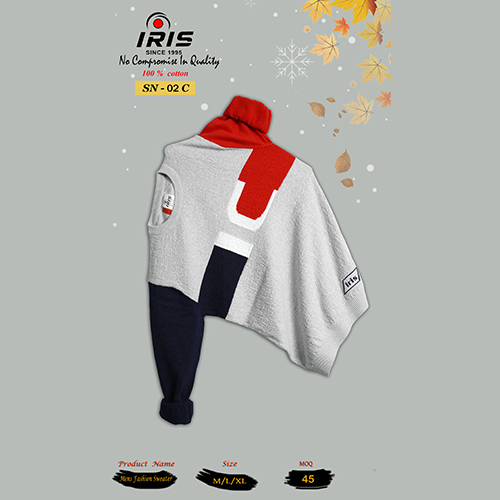 SN-02C Mens Full Sleeves Flat Knit Sweater