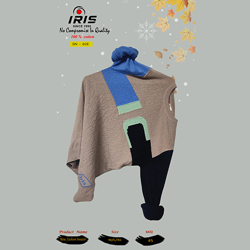 SN-02E Mens Full Sleeves Flat Knit Sweater