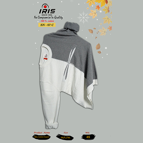 SN-07C Mens Full Sleeves Flat Knit Sweater