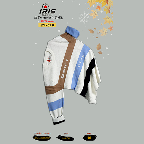 SN-09B Mens Full Sleeves Flat Knit Sweater