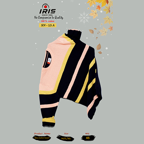 SN-13A Mens Full Sleeves Flat Knit Sweater