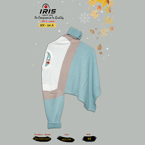 SN-14A Mens Full Sleeves Flat Knit Sweater