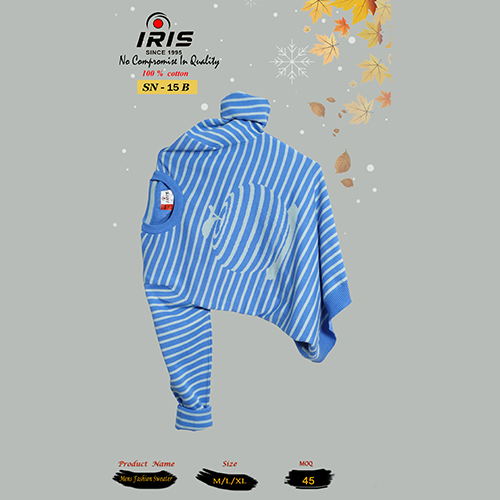 SN-15B Mens Full Sleeves Flat Knit Sweater