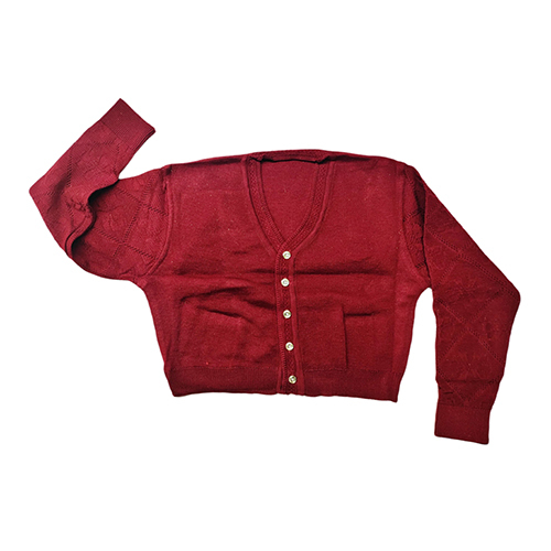 Red Full Sleeve Woolen Blouse