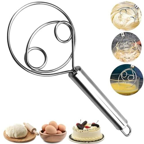 KITCHEN STAINLESS STEEL DOUGH FLOUR WHISK