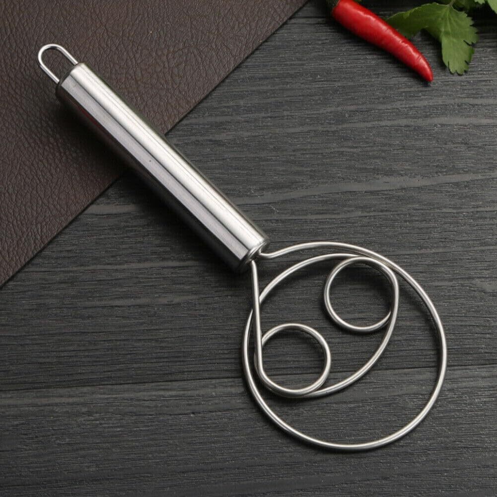 KITCHEN STAINLESS STEEL DOUGH FLOUR WHISK