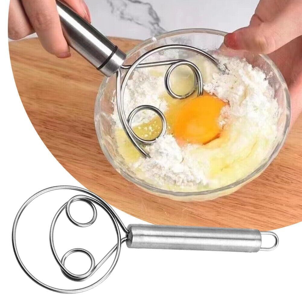 KITCHEN STAINLESS STEEL DOUGH FLOUR WHISK