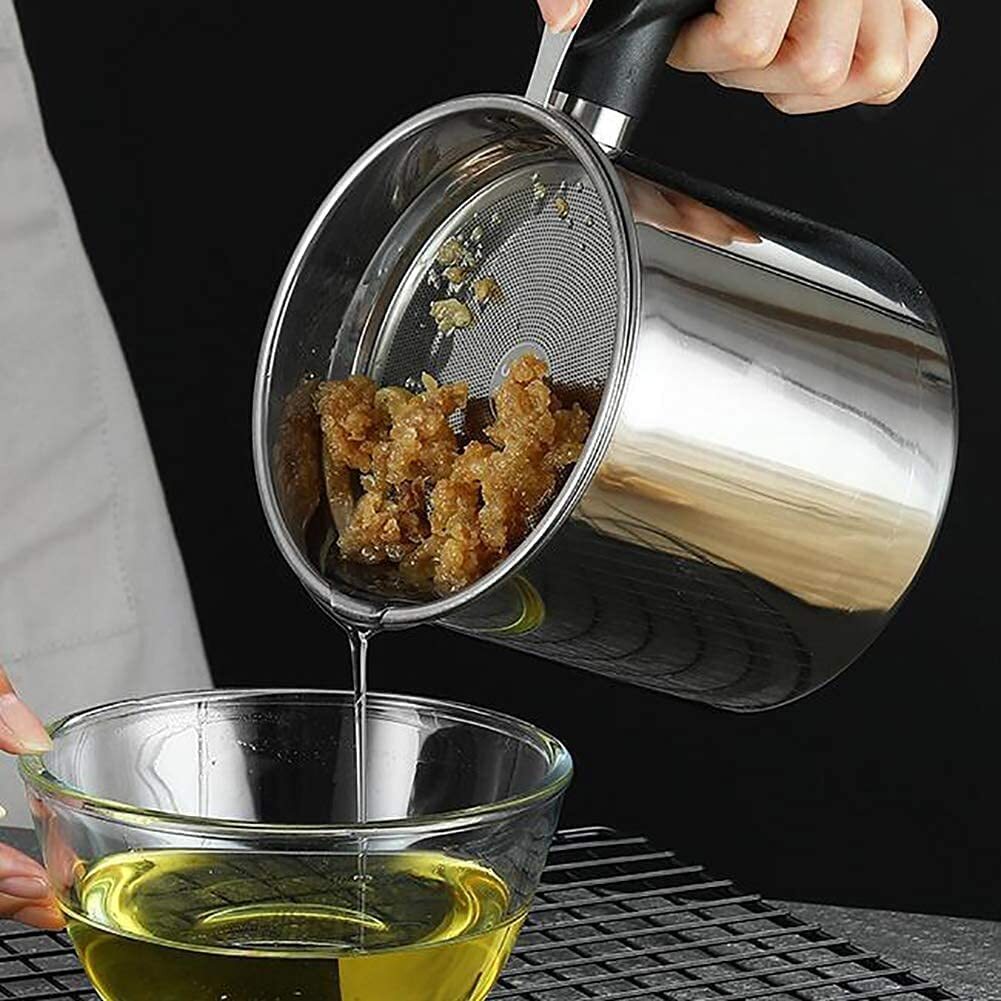 STAINLESS STEEL OIL FILTER HOUSEHOLD OIL POT 1.5L