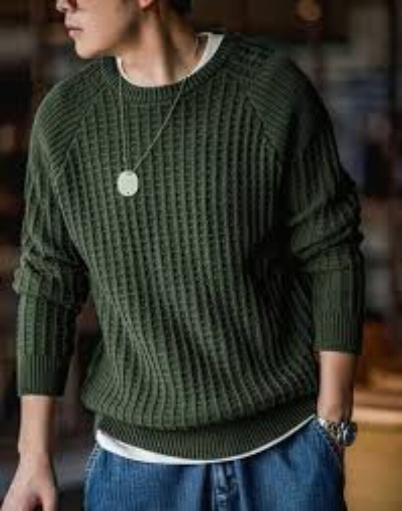 Men Round Neck Woolen Sweater - Wool Fabric, Long Sleeves | Stylish Casual Wear for Comfortable Winter Fashion
