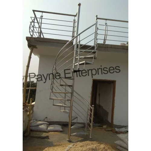 Silver Cast Iron Spiral Staircase
