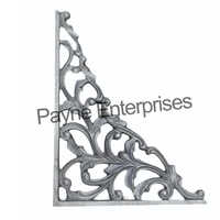 Cast Iron Corner Bracket - 15.6 X 13.4 Inches, Silver Color, Hand Made Design