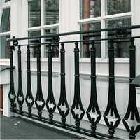 Cast Iron Railing - Handmade Modern Design, Available In Various Sizes | Elegant Black Finish, Durable Cast Iron Material