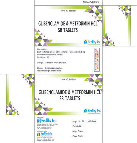 Glibenclamide 5mg + Metformin hydrochloride SR 500mg tablet