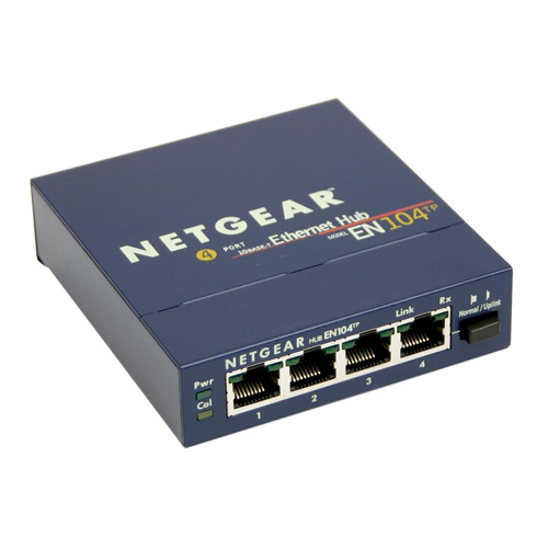 Netgear EN104TP 4-Port 10 Mbps Ethernet Hub RJ-45 with Uplink Button