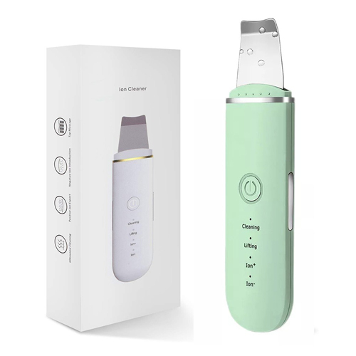 Green Ultrasonic Facial Skin Scrubber for Wet Skin