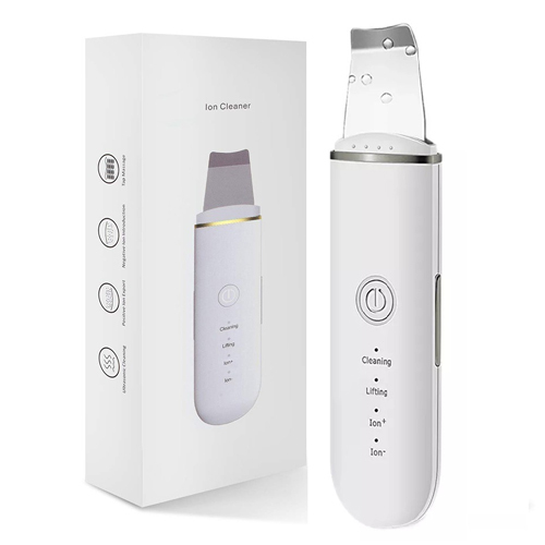 White Ultrasonic Facial Skin Scrubber for Wet Skin