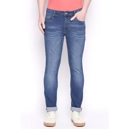 Medium Blue Tapered Fit Full Length Jeans