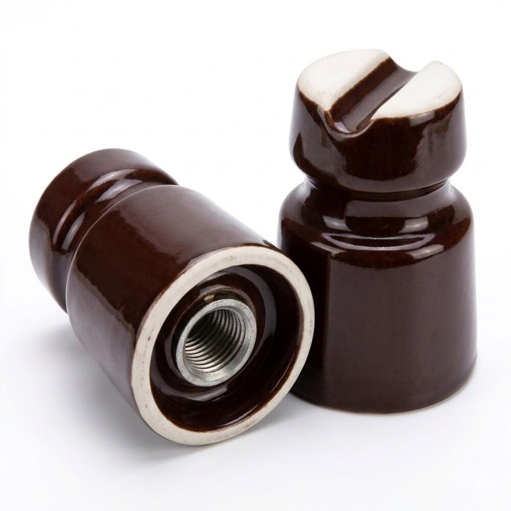 3.5 kV LT Pin Insulator - Porcelain, 5 Inch Size, Brown Color, 50Hz Frequency, 220V Voltage | Commercial Use, Metal Material