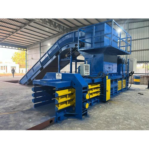 Blue Automatic Horizontal Paper Baler Machine