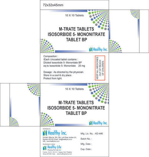 Isosorbide-5 Mononitrate 20 Mg Tablets