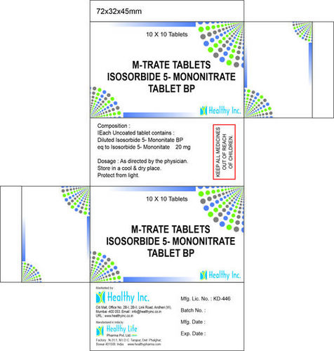 Isosorbide-5 Mononitrate 20 mg tablets