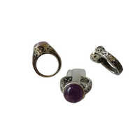 Rose Quartz Amethyst Stone Ring - Shape: Round
