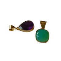 Amethyst And Chrysoprase Pendant - Shape: Oval